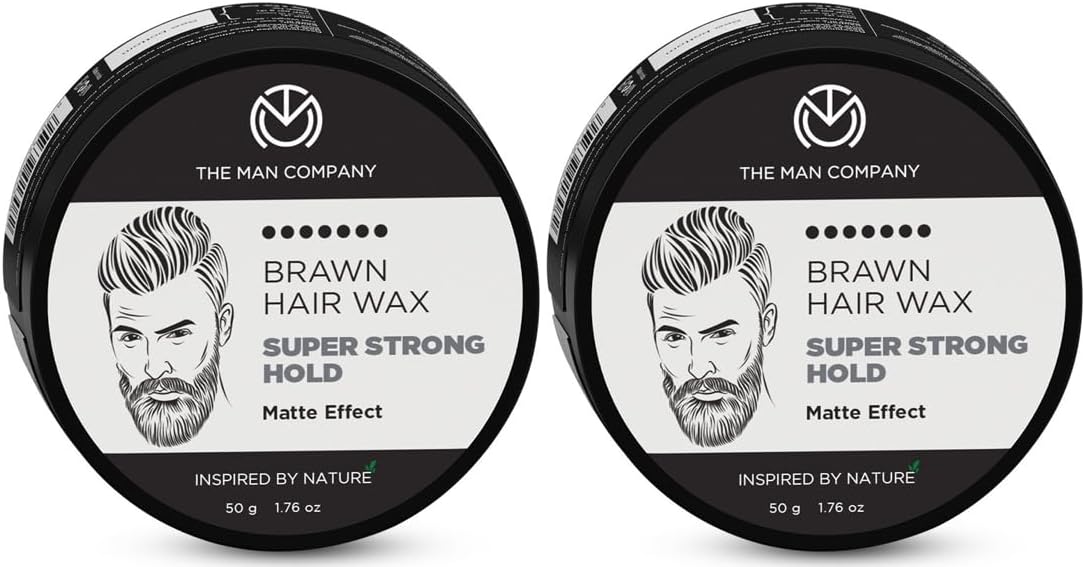 The Man Company Brawn Extra Stronghold Hair Wax for Men | Stylish Pomade Matte Finish | Hair Volumizer | Non - Sticky - Pack of 2…