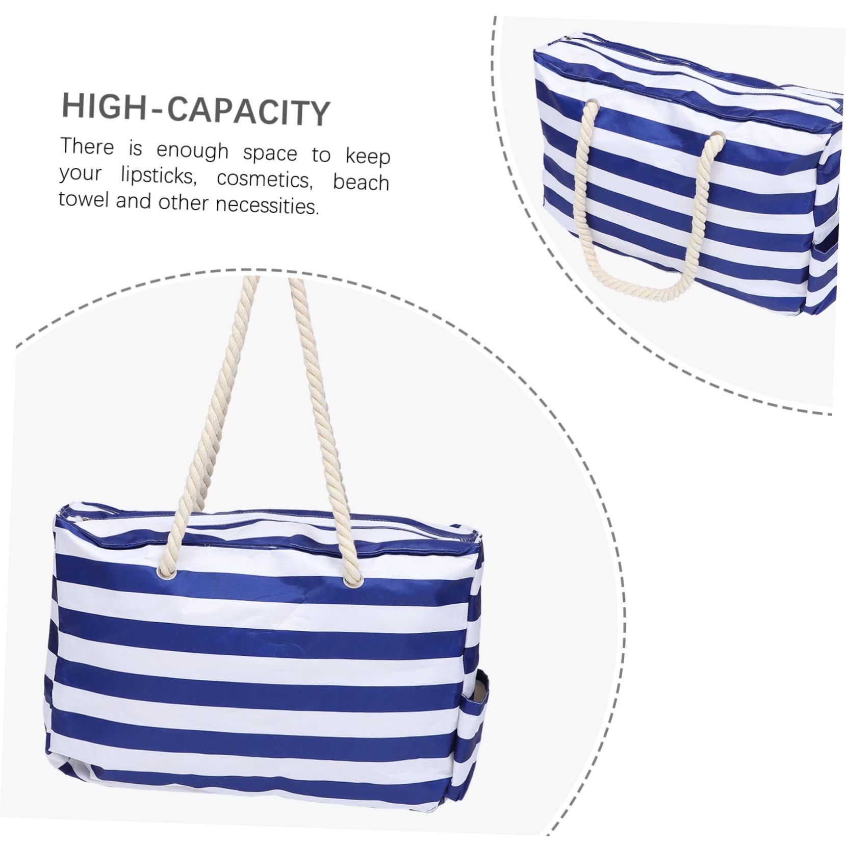 FOMIYES 1 Pieza Bolsa de Playa Grande para Tote Práctica de Verano Rápido Esenciales Diseño Elegante para Piscina y Gimnasio Azul