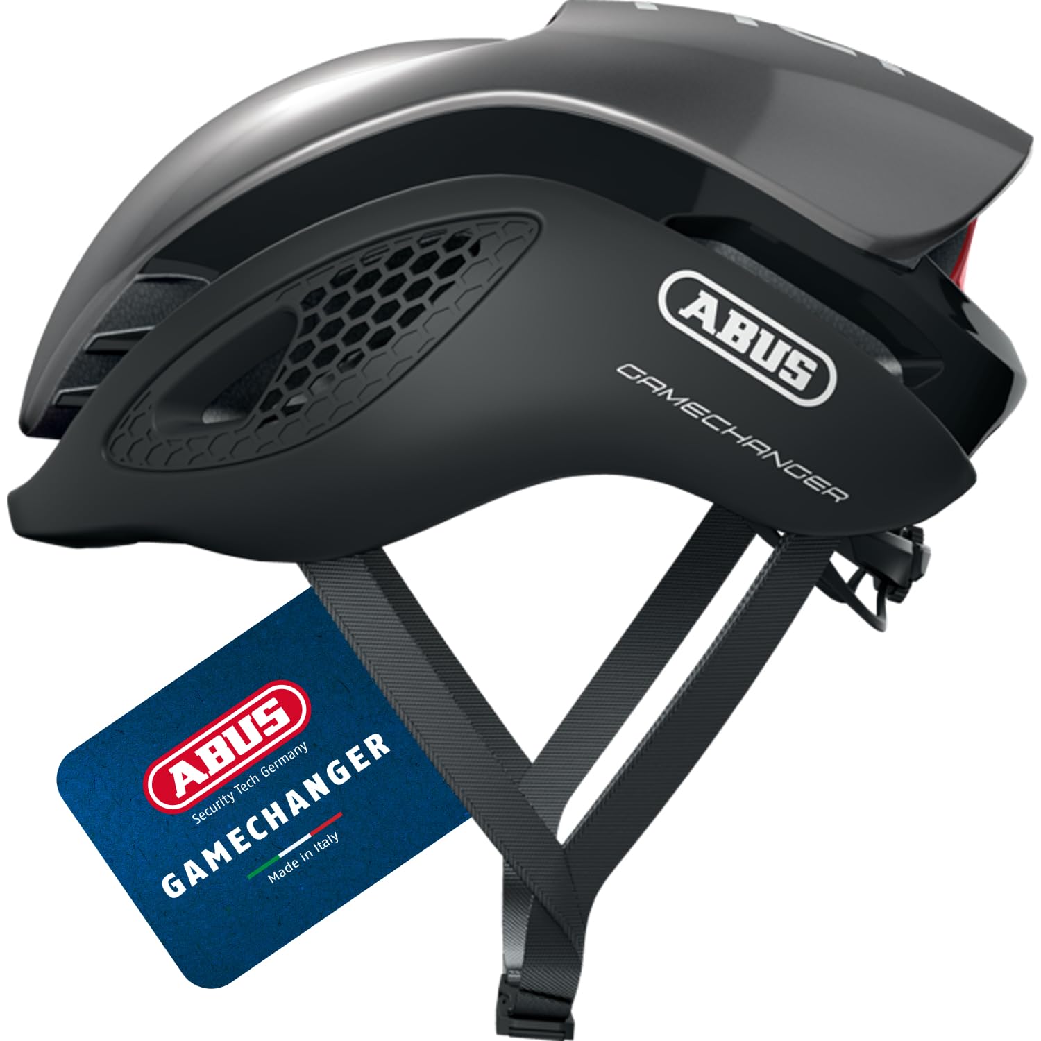 ABUS Rennradhelm GameChanger - Aerodynamischer Fahrradhelm mit optimalen Ventilationseigenschaften für Damen und Herren - Dunkelgrau, Größe M