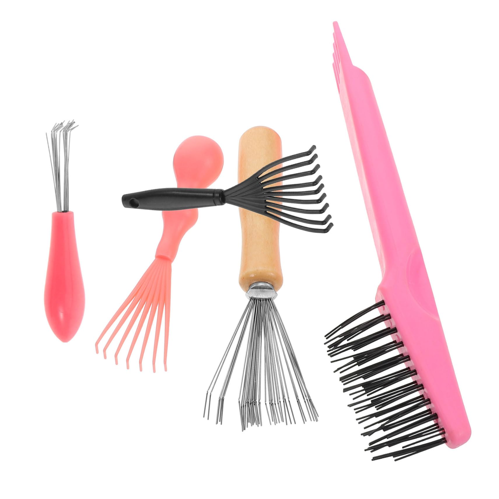 FOMIYES 5pcs Set Hair Comb Set Comprehensive Cleaning Kit for Dandruff Grease Removal Suitable for Home Salon Use Portable Durable Wide Tooth Fine Tooth Air Combs