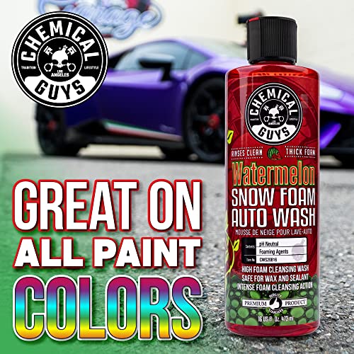 Image of Chemical Guys Car Wash Soap for Foam Cannon or Bucket, Watermelon Snow Foam Car Wash Soap for Trucks, Motorcycles, RVs & More, Super Suds, Watermelon Scent - 128 oz (1 Gallon)