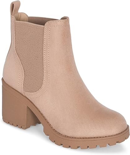 Miniatura 3 de STYLISH S ABBY - Botines Chelsea con plataforma para mujer, tacón grueso, suela de lengüeta
