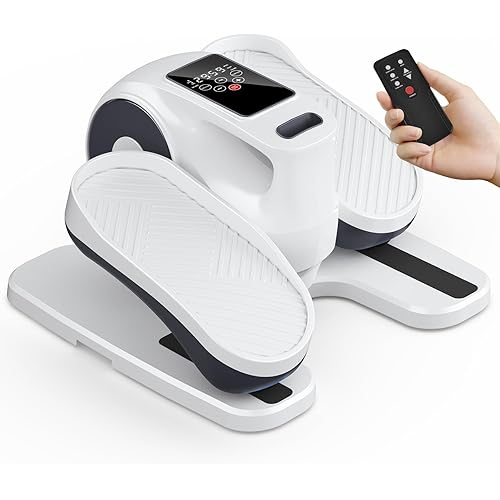 Under Desk Elliptical Machine, Electric Ellipse Leg Exerciser as Seen on TV for Seniors, Seated Pedal Exerciser with Remote Control & 12 Adjustable Speed for Home Office