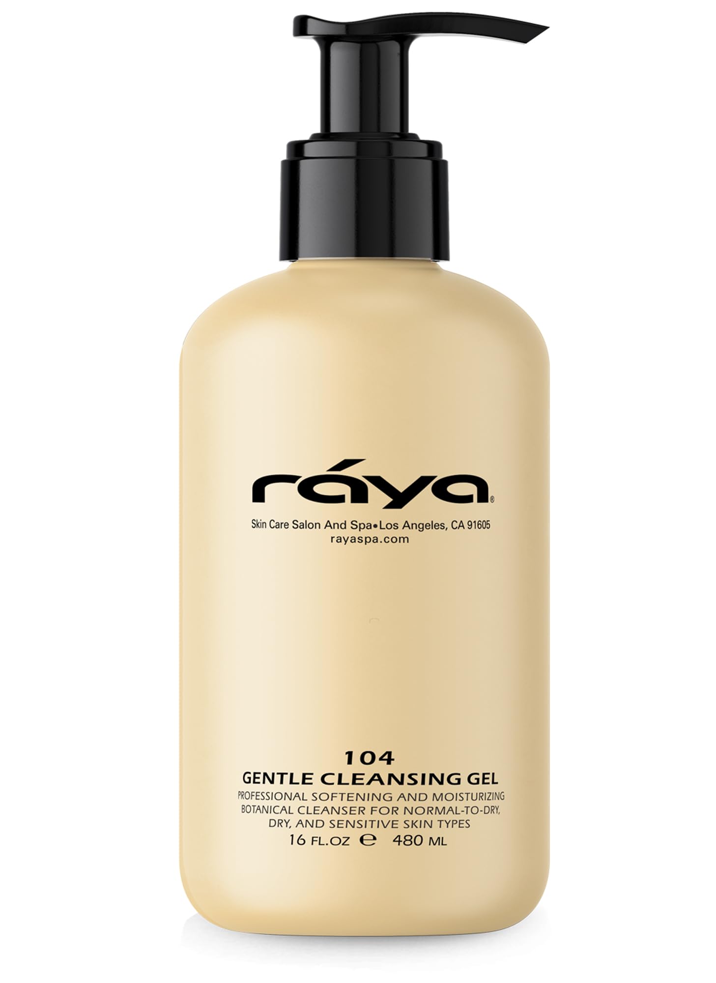 Raya Gentle Facial Cleansing Gel 16 oz (104) | Softening and Moisturizing Botanical Cleanser for Dry and Sensitive Skin| Helps Hydrate Smooth