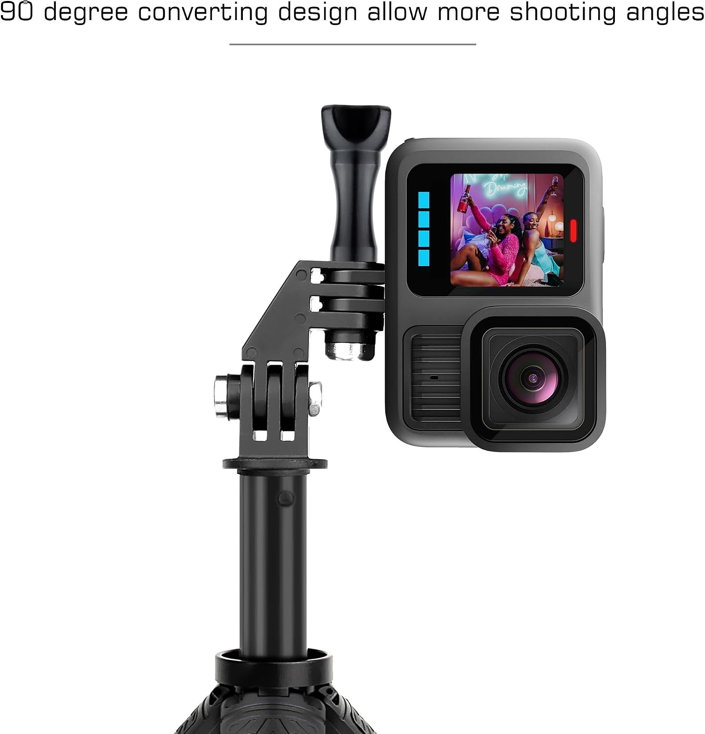 GEPULY 2-Pack Vertical Mount for GoPro, 90° Direction Elbow Adapter, Tripod Mount for Go Pro Hero 13/12/11/10/9/Insta360/DJI OSMO Action 6 AKASO Action Camera Accessories with 1/4''-20 Thread Hole