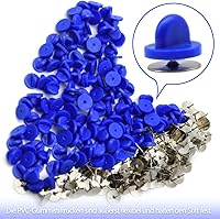 Vista 3 de Juego de 200 unidades/100 pines de goma de 0.394 pulgadas con pines de metal en blanco, tapa para pines de solapa, broches, corbatas, sombreros e