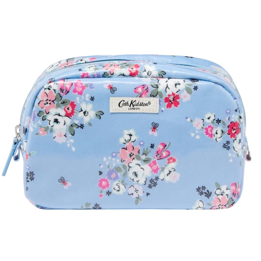 Cath KidstonMedium Cosmetic Bag, Toiletry or Makeup Organiser for Beauty Essentials, Zip Closure, Travel Size, Vegan and Cruelty Friendly, Gift for Her, Clifton Rose Print, L14 x W9 x H 11cm