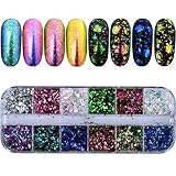  1 Fall schillernden Chamäleon Pailletten Nail Art Glitter Staub unregelmäßige Flocken Holo Pulver Pigment Paillette Werkzeug Dekor Maniküre JIBS