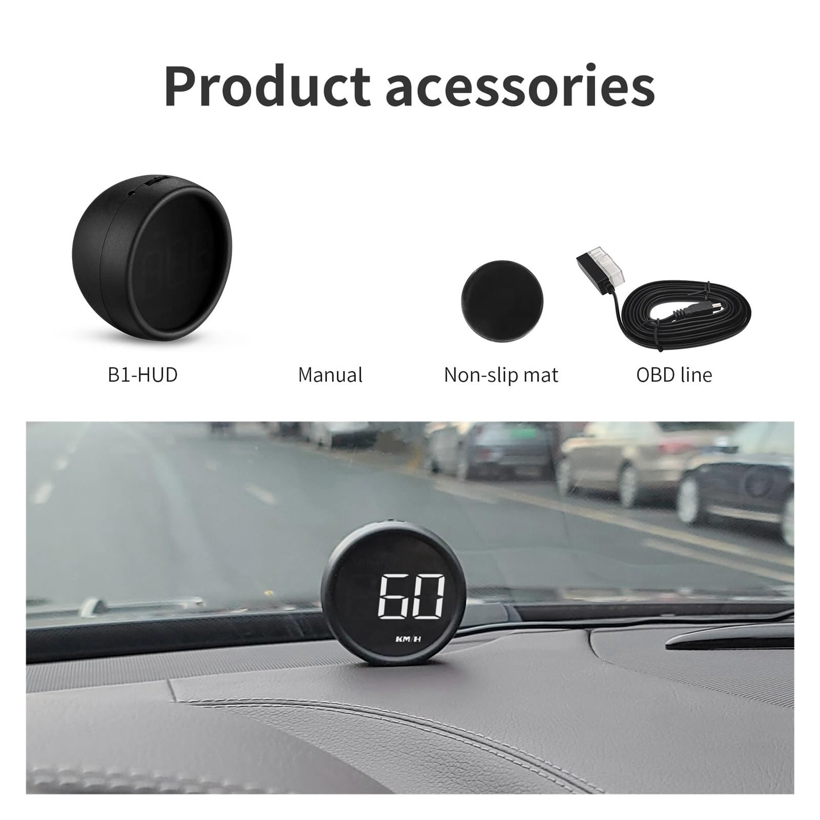 OBD2 B1 Pantalla Frontal De Coche Proyector Alarma OBD Consumo De Combustible Automático Velocímetro Medidor De Temperatura del Agua Voltímetro Seguro FáCil De Usar