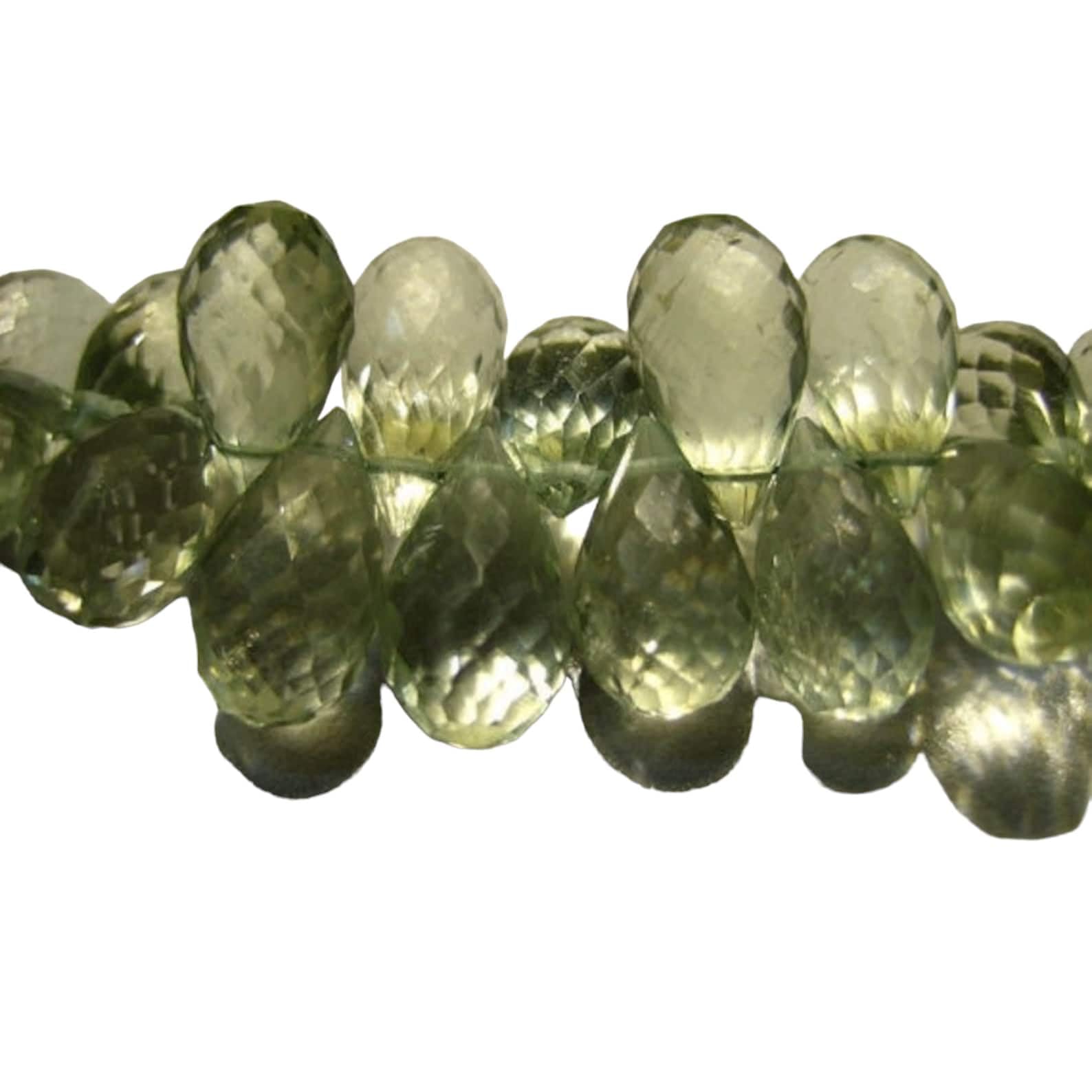 Améthyste verte 6x9mm en perles briolettes haut de gamme pour la création fine