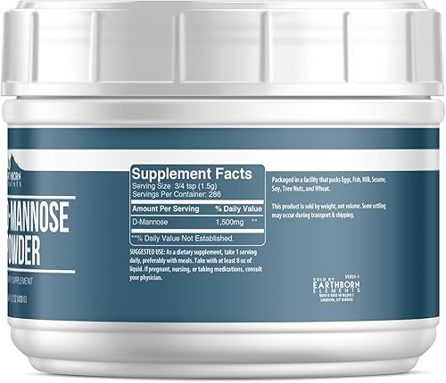 Miniatura 2 de Earthborn Elements D-manosa en polvo, suplemento dietético, sin OMG (15.2 onzas)