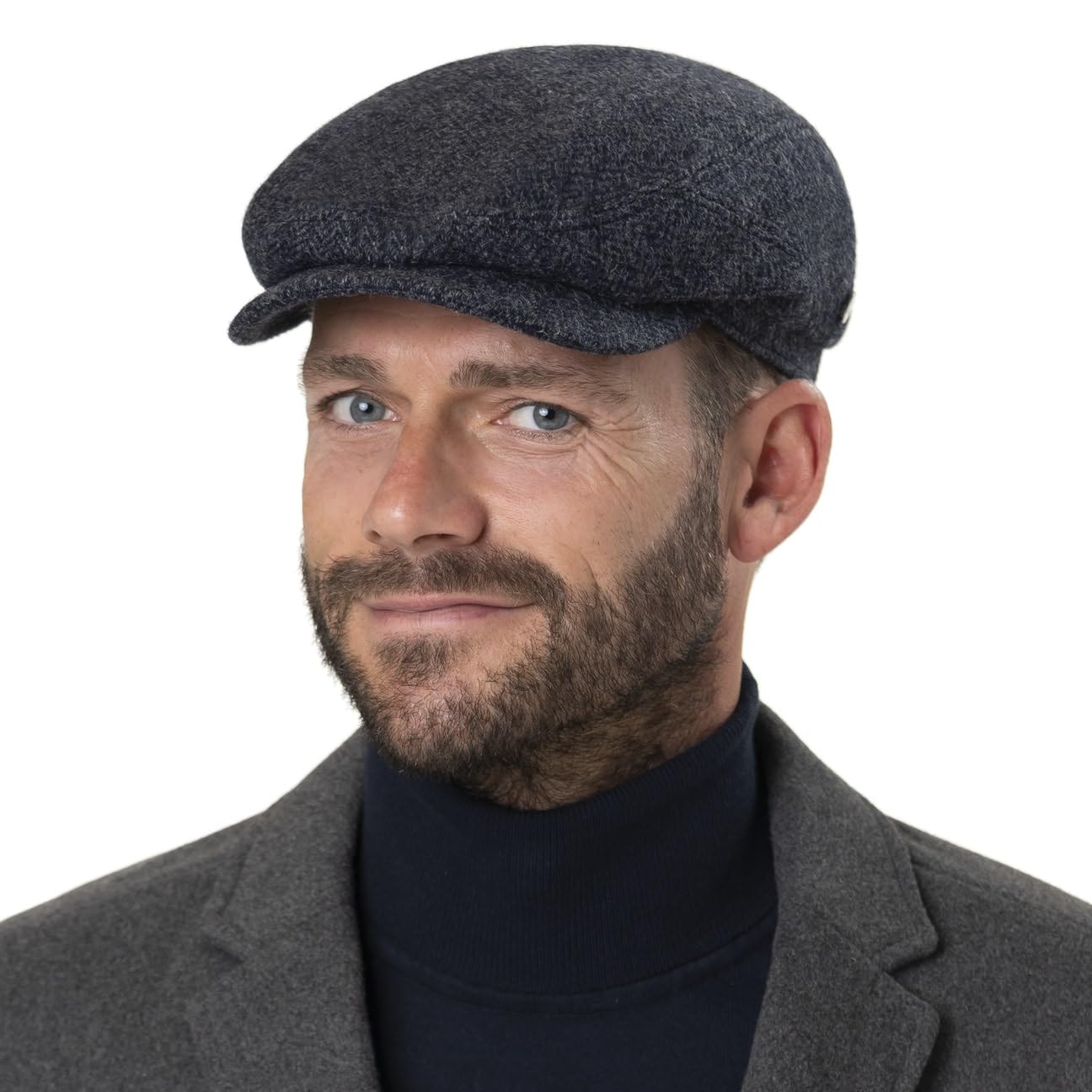 LIERYS Crimson Wool Herringbone Flatcap Schirmmütze Fischgrat Herren Herbst Winter