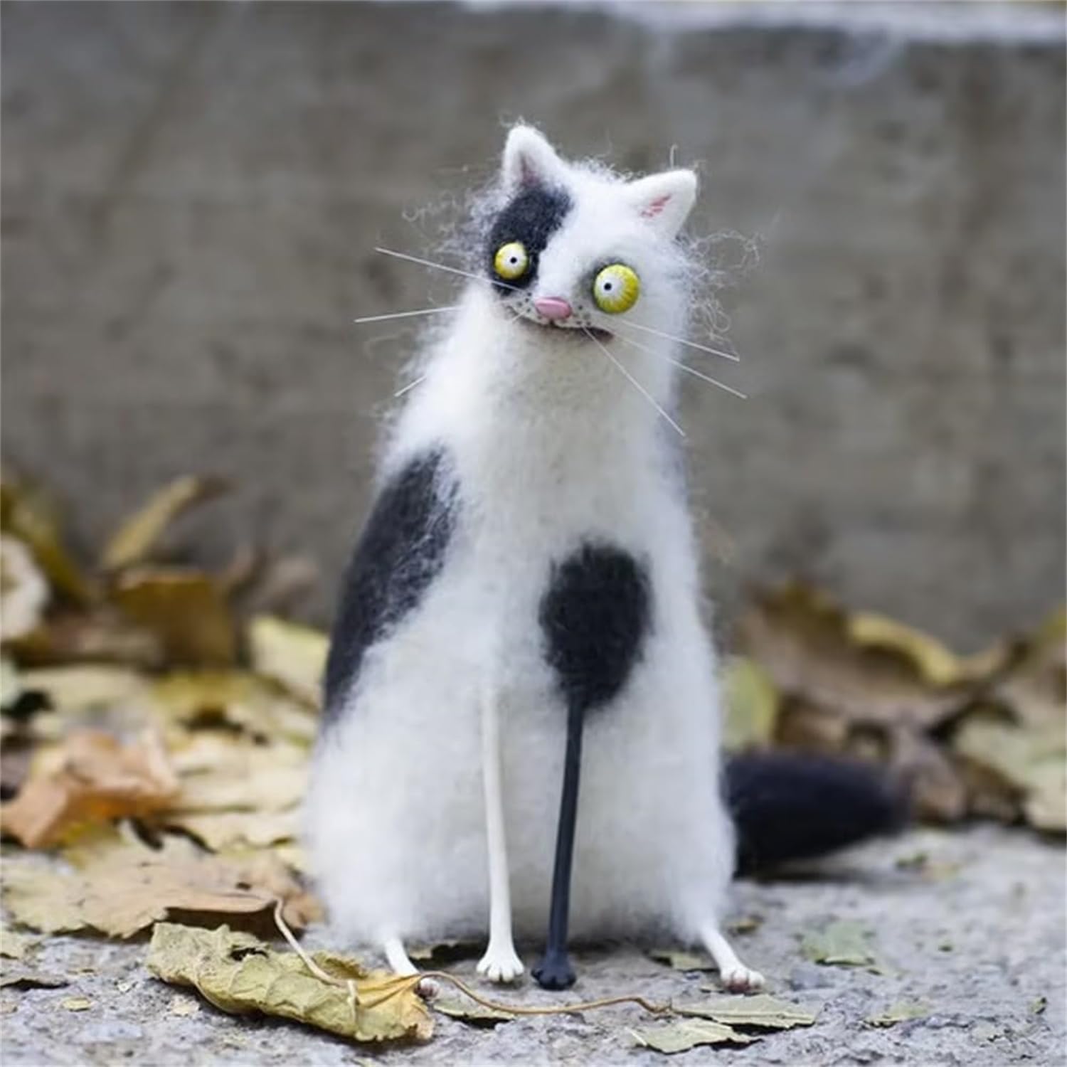 Wool Felt Familiars – Quirky Handmade Companions,2026New Handmade Whimsical Felted Animal Companions,Cute Collectible Feline Ornament,Mini Embroidered Animal Decoration for Home Décor,Collectibles (A)