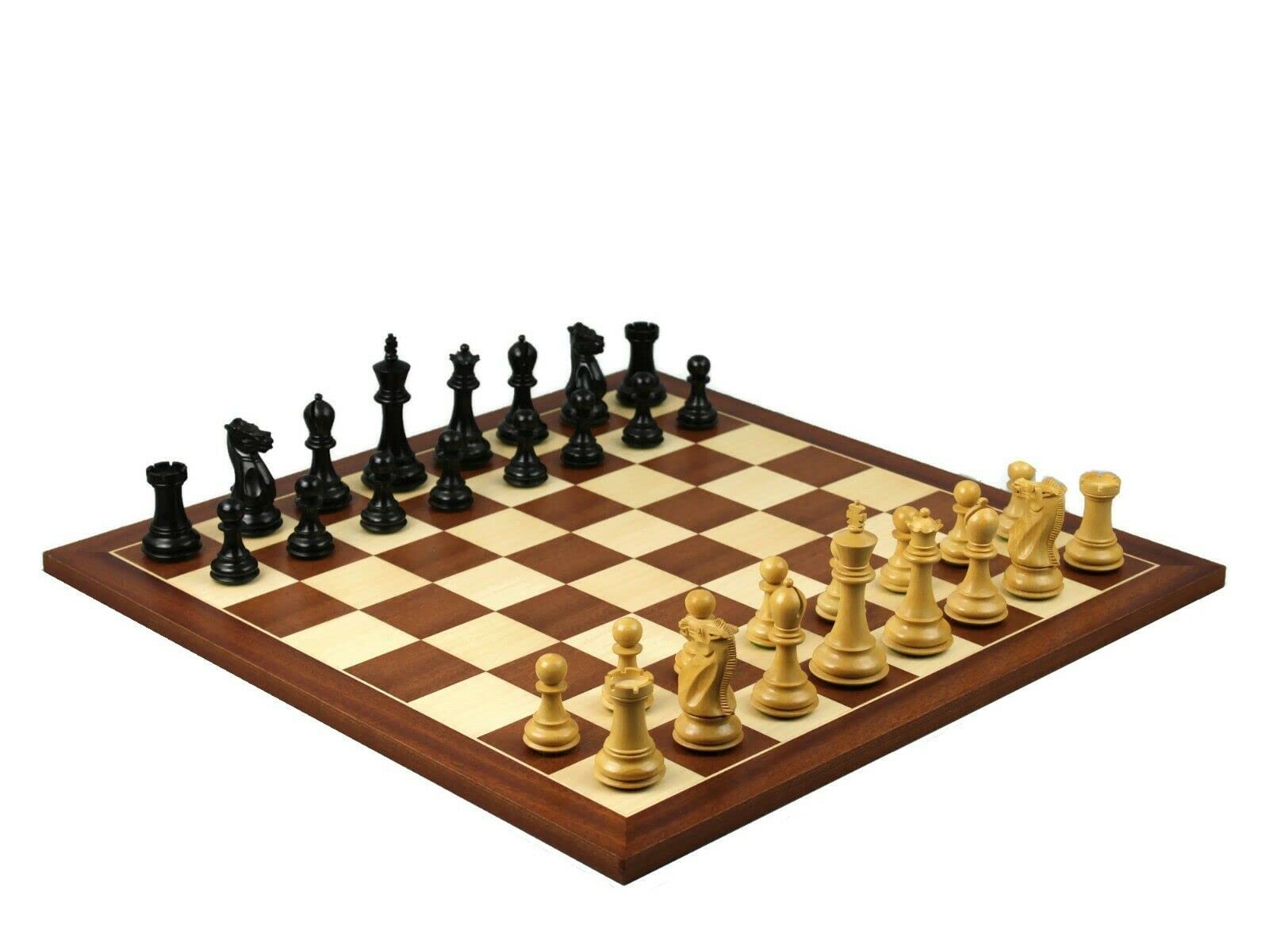 Set di scacchi in legno in mogano da 20 pollici ponderato ebano professionale Staunton pezzi da 3,75 pollici