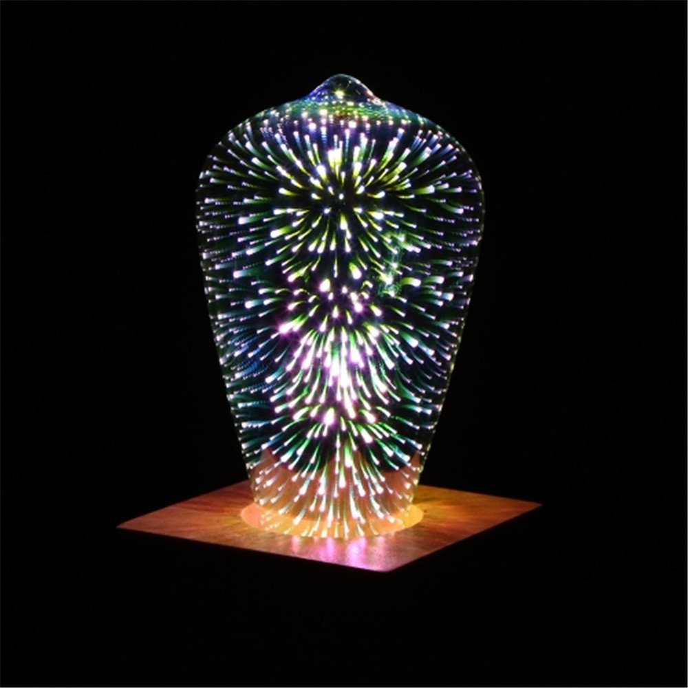 Colorful 3D Light Bulb Optical Illusions Decorative Night Light Lamp 3.5W E27 Bulb AC85-265V Color changable LED (ST64)