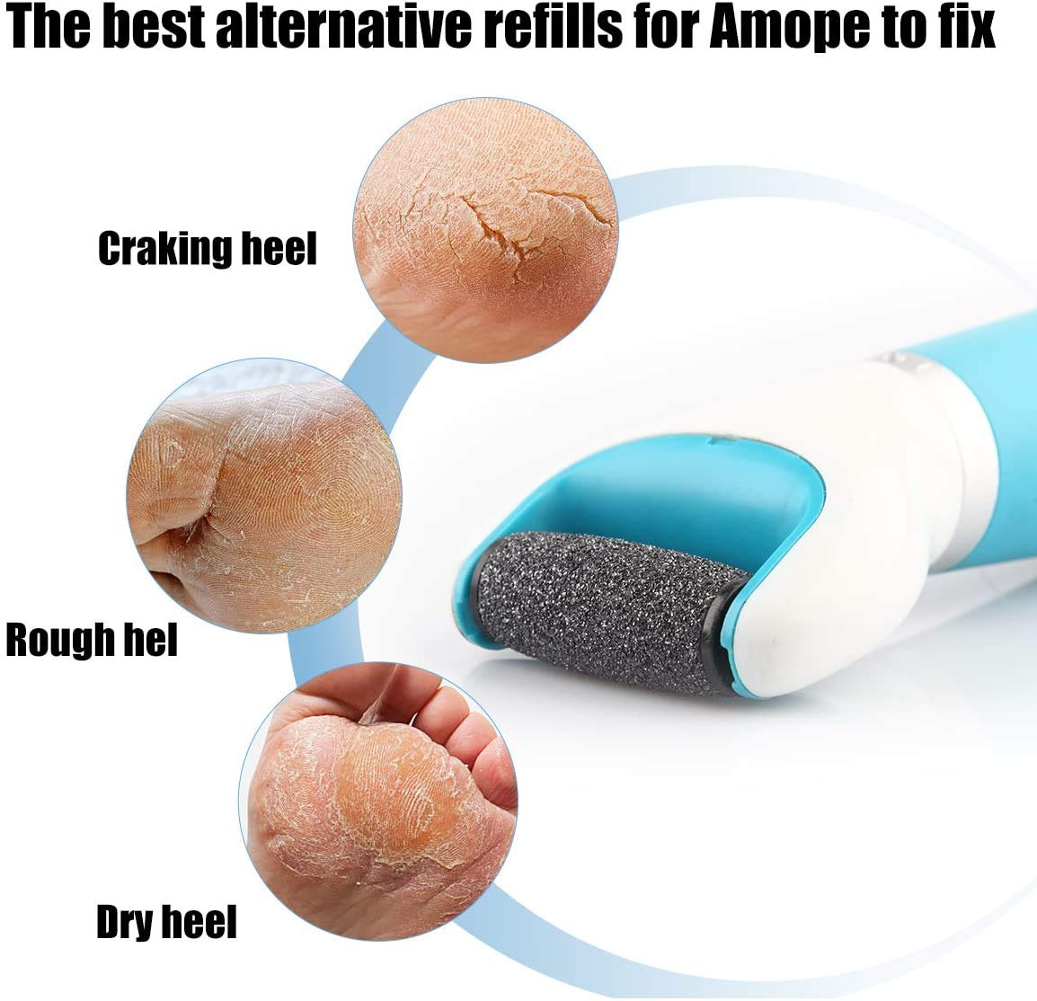 Premium 5 Extra Coarse & 5 Regular Coarse Replacement Refill Roller for Amope Pedi Refills Electronic Perfect Foot File