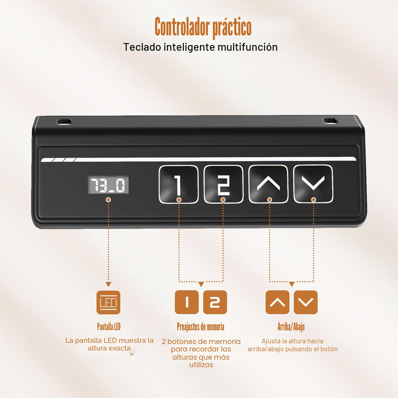TRIUMPHKEY 120x60cm Escritorio Elevable Eléctrico con Soporte para Monitor, Escritorio Regulable en Alturacon 2 Alturas de Memoria, Mesas de Ordenador, Escritorios de Oficina Blanco