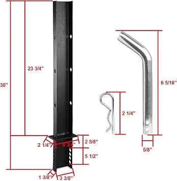 4 Pack Pipe Stakes for Flatbed Trailer (30 4 Pack) | Heavy-Duty C Channel Adjustable 30 Trailer Stake,trailer stake sides,pipe stakes