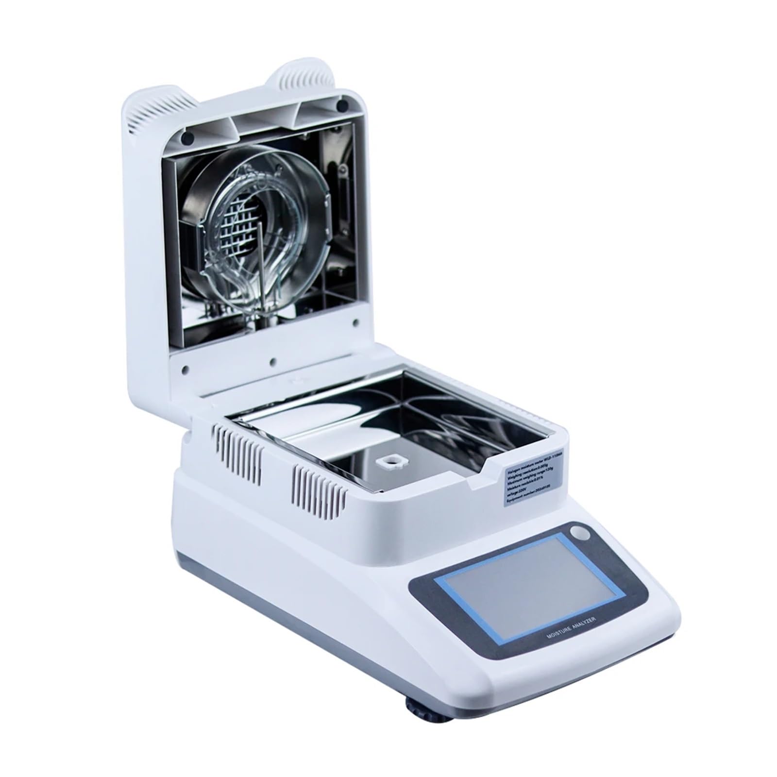 Misuratore di umidità, 120g/0.005 XF-110MA Analizzatore automatico di umidità for riscaldamento alogeno Tester for tè, cereali, mangimi, mais, cibo, plastica