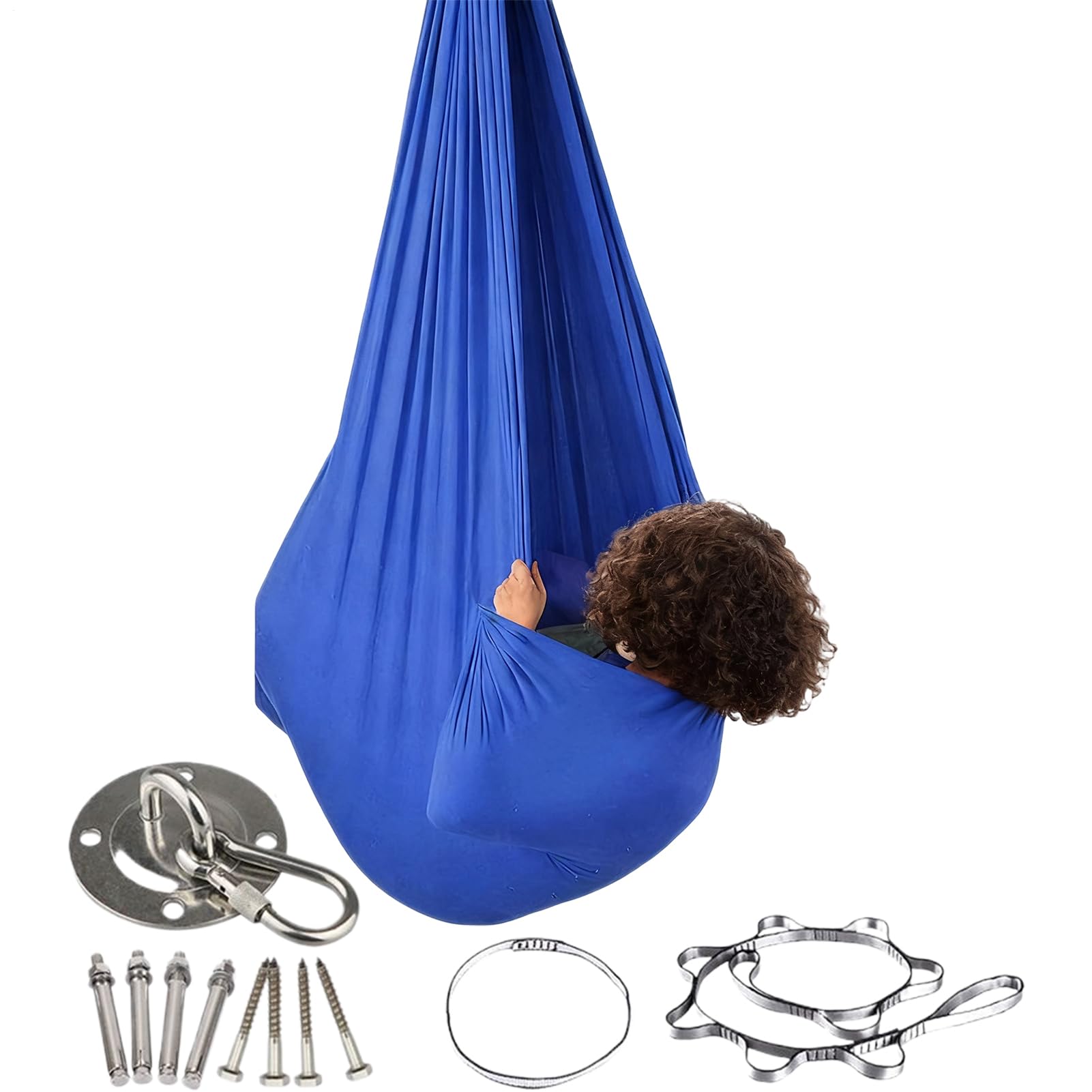 Silla para : Hamaca Interior de algodón Suave y Transpirable, cómodo Asiento Capullo Colgante, Cuna oscilante de Seguridad Duradera | Regalo y Relajante para niñas, Dorm