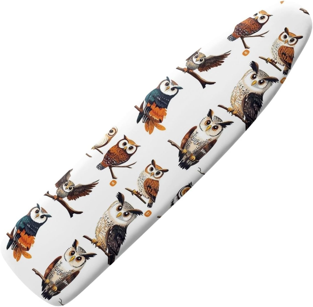 Ironing Board Cover 14x48 Owl Animals Iron Board Cover with Padding Heat Reflective,Scorch Resistant Thick Padding,Snug Fit Non-Slip Nose Pocket Fastener Straps Elastic Edges