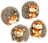 Größe: ca. 12 cm matches21 Tolle Herbstdeko Igel Deko Figur Herbst Dekoration 4 Stück Set sitzend stehend je ca. 12 cm groß aus Ton mit Kunstfell