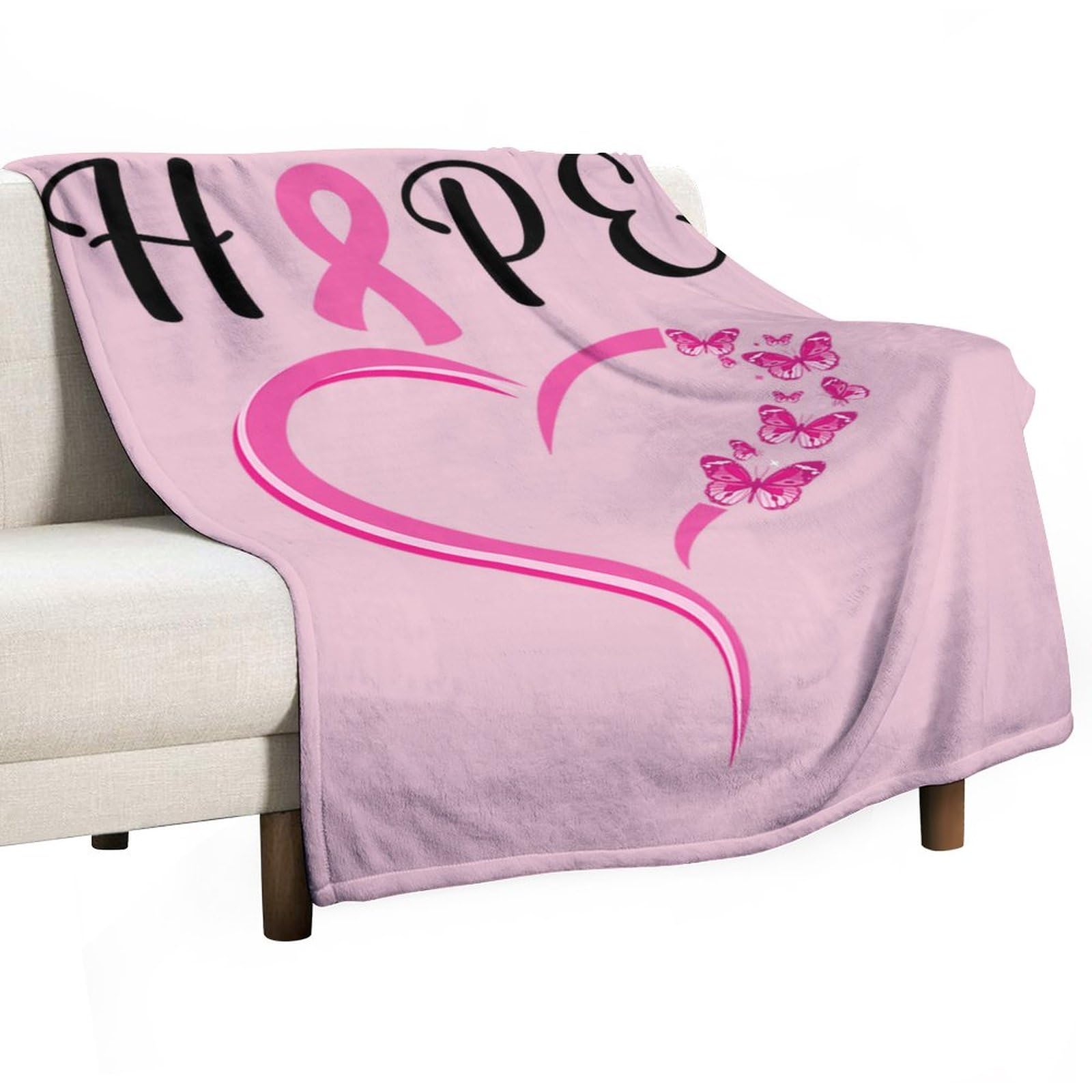 Couverture personnalisée cancer du sein, cadeau solidaire pour un proche