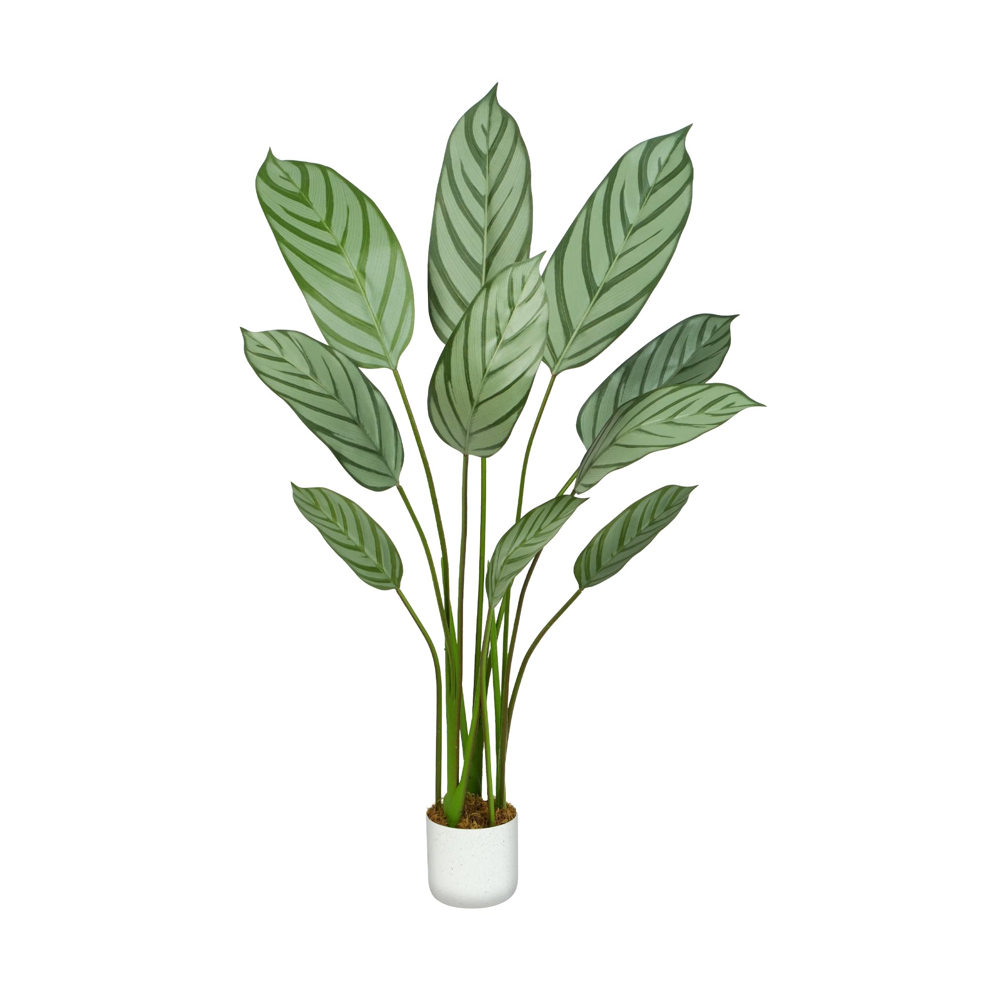 Mcc Direct Green Artificial Bird Of Paradise Tree, 110Cm Tall Large Decorative Artificial Plant With Plastic Planter And Artificial Moss For House Bedroom Office Garden Store Decoration