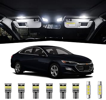 AWALITED 12pcs Chevy Malibu Interior LED Lights Kit Super Bright LED Map Dome Light Bulbs Replacement for 2013 2014 2015 2016 2017 2018 2019 2020 Chevrolet Chevy Malibu all models