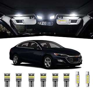 12pcs Chevy Malibu Interior LED Lights Kit Super Bright LED Map Dome Light Bulbs Replacement for 2013 2014 2015 2016 2017 2018 2019 2020 Chevrolet Chevy Malibu all models