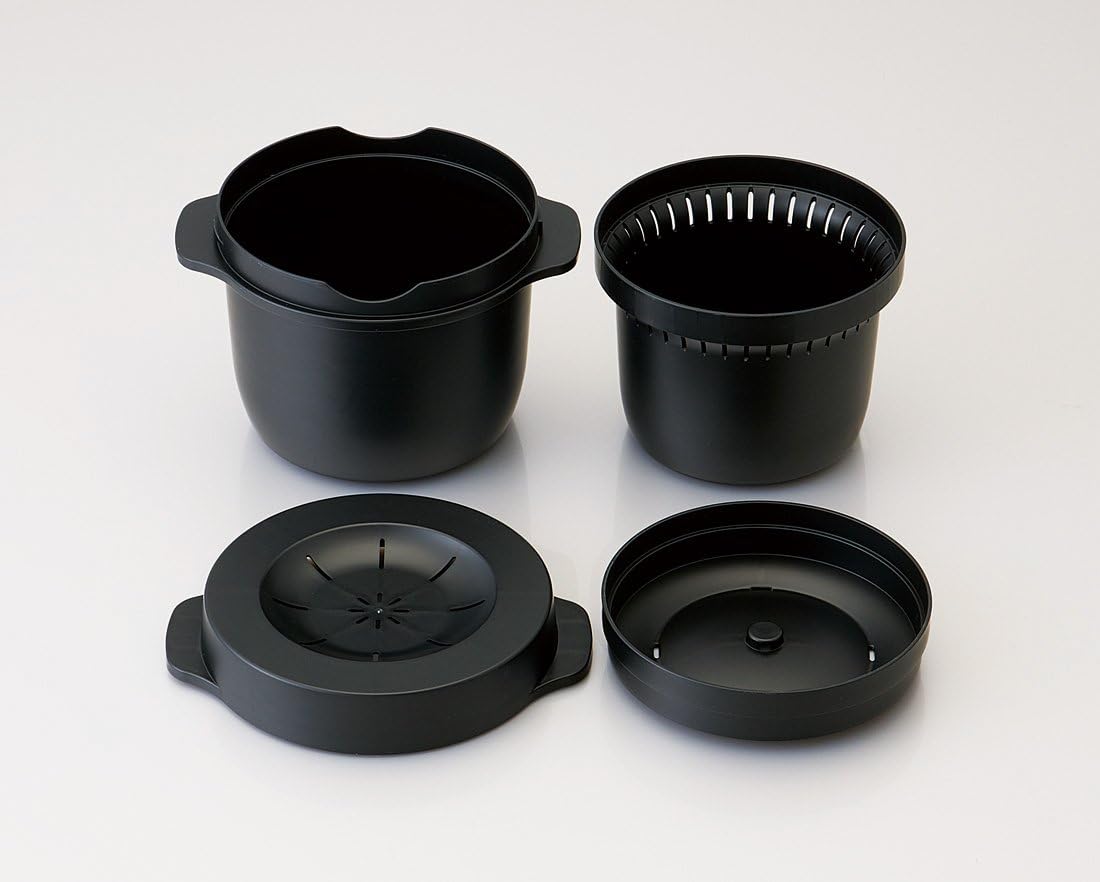 Skater MWMR1-A Microwave Steam Rice Maker, Black, Made in Japan