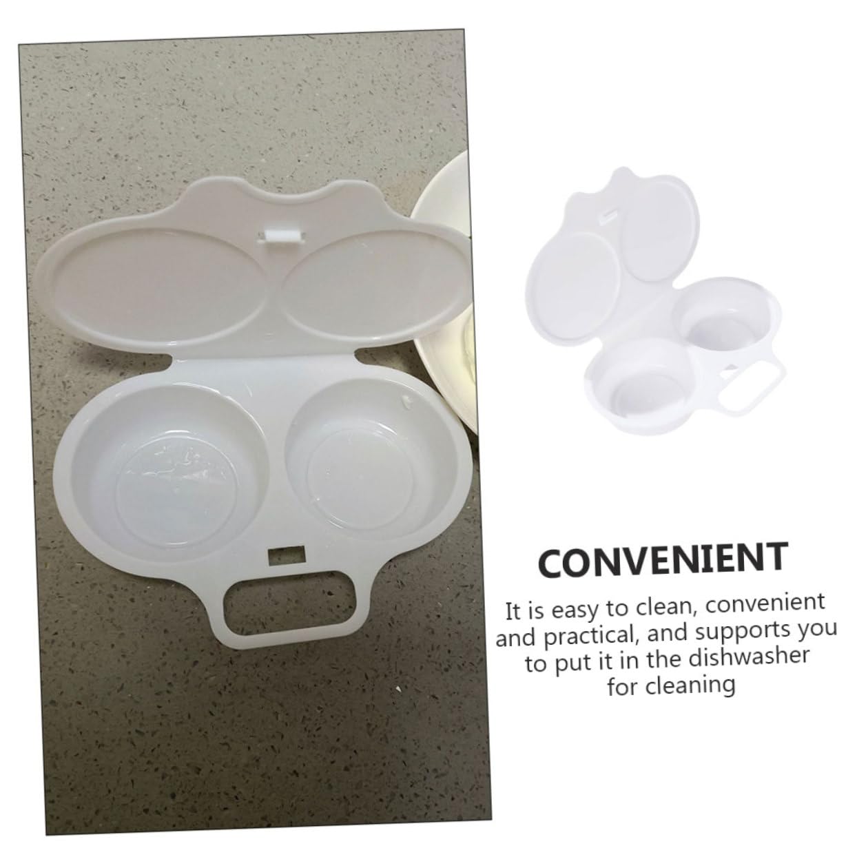 Huevos de plástico para microondas Uso diario Diseño compacto seguro y práctico 8