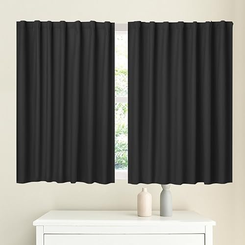 Muamar Cortinas opacas sin taladro, paneles de cortina para ventana fáciles de instalar, juego de 2 paneles de cortinas portátiles para dormitorio,