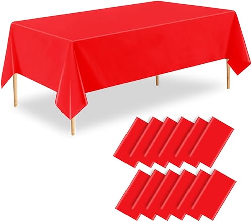 Miniatura 53 de Paquete de 4 manteles de plástico verde salvia, 54 x 108 pulgadas, desechables, impermeables, rectangulares para mesa, para boda de novia, fiesta de