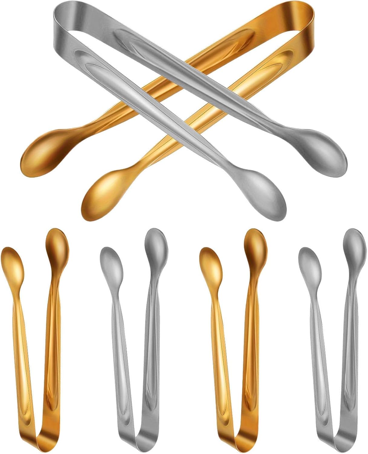 6 Pack Stainless Steel Mini Sugar Cube Tongs for Candies and Ice