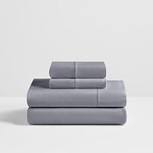 Sobel Westex Signature Sheet Collection | 300 Thread Count 100% Sateen Weave Cotton | Odor Resistant, Breathable, Durable, Soft Silver, Queen