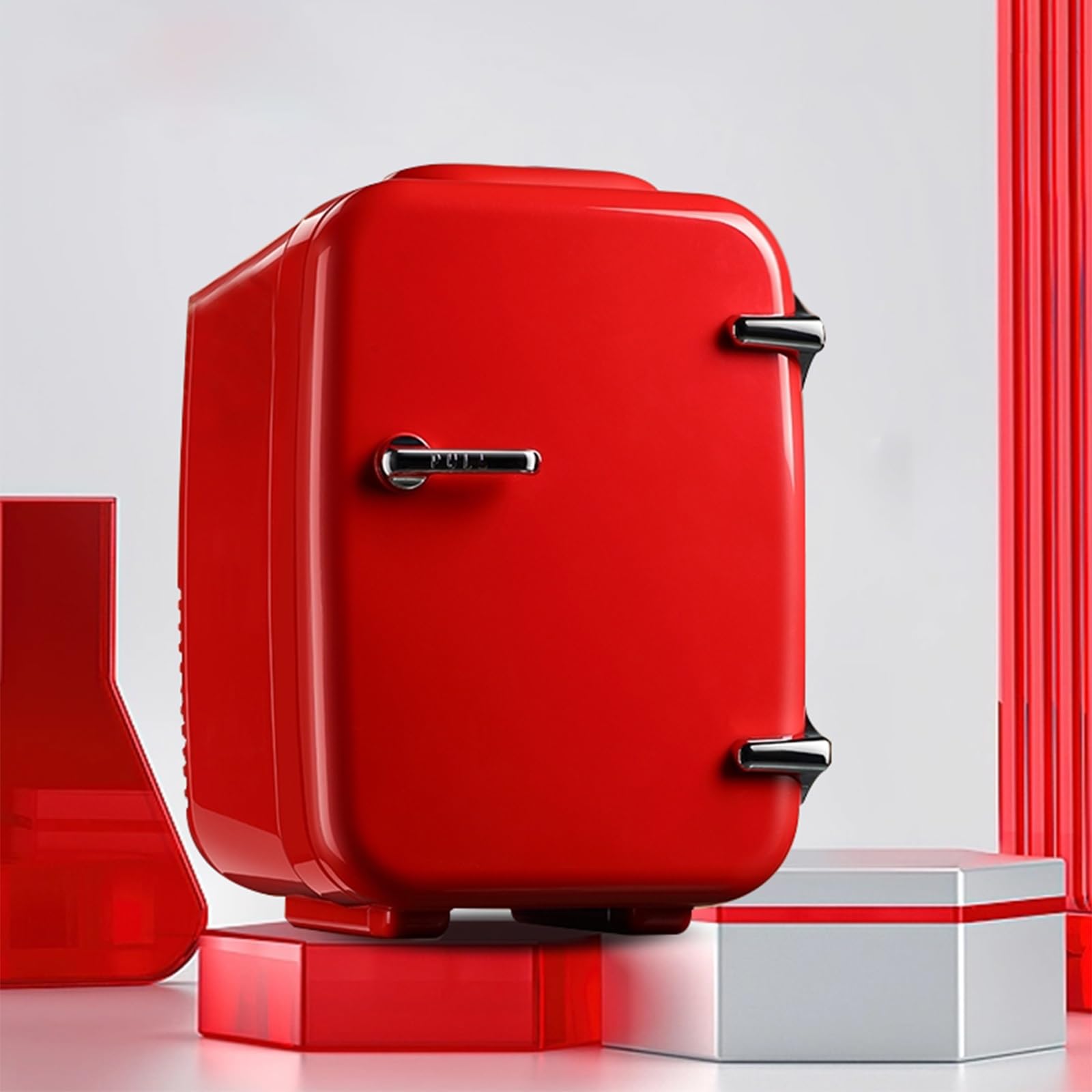Nevera para Coche Refrigerador pequeño para automóvil, mini refrigerador portátil de una sola puerta, refrigerador compacto perfecto para productos para el cuidado de la piel, refrigerios, latas, cos