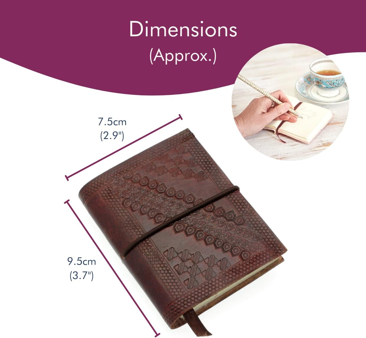 Paper High Chocolate Embossed Leather Notebook 75 x 95mm