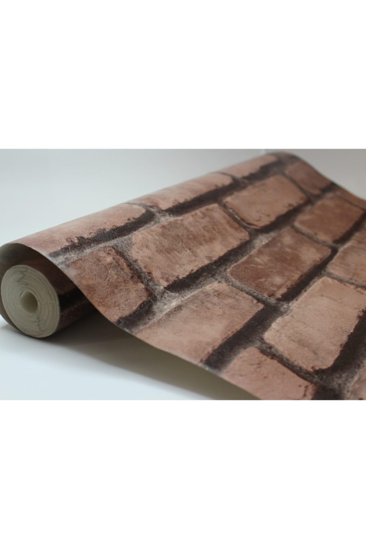 Tetik Duvar Kağıtları GOLDEN TUĞLA DESENLİ DUVAR KAĞIDI 0.53 x 10 BORDO-KREMİT