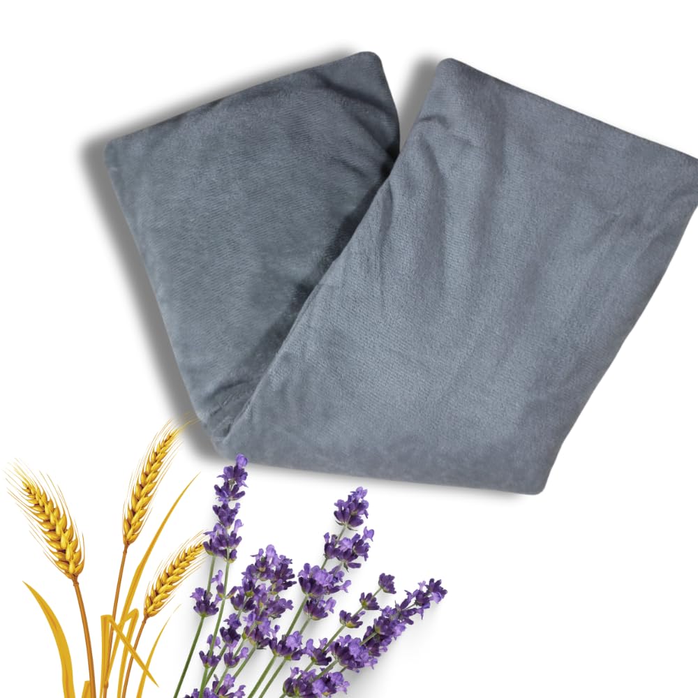 Keroppa - Saco Térmico de Semillas para Frío/Calor - Bolsa Reutilizable para Microondas con Funda de Algodón y Terciopelo - Relleno de Trigo y Lavanda - 45x15 cm