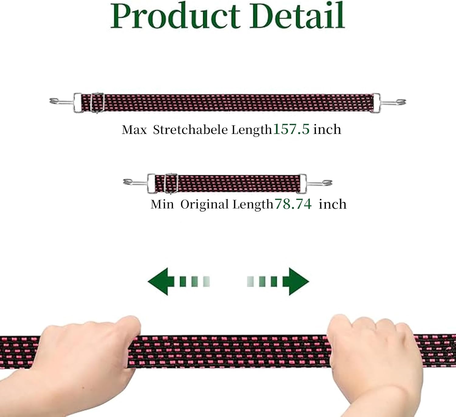 15 Pcs 80 Inch Adjustable Bungee Cords with Hooks Adjustable Flat Bungee Cords Multicolor Bungee Straps with Metal Buckle Hooks for Hand Carts Outdoor Camping Luggage Rack image 3
