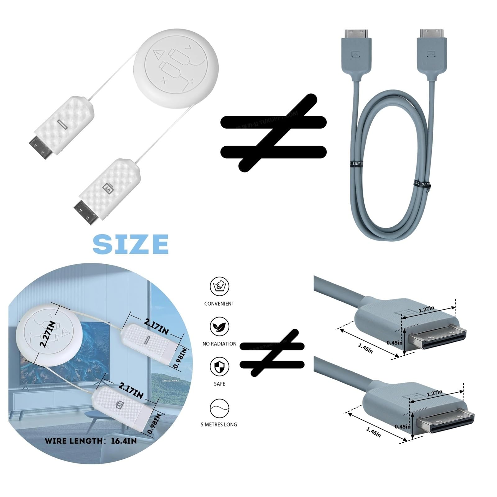 One Connect Cable 2M BN39-02209A, Compatible con Samsung BN91-18726J, BN94-11965D, BN91-18726B, BN96-44183A Y BN91-17814H MU TV Box Accesorios De Cable De Conexión De Pantalla
