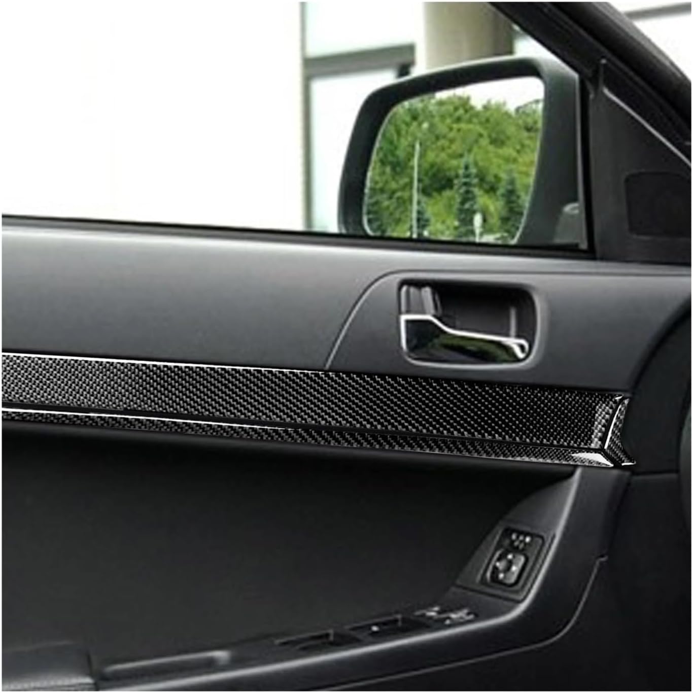 Compatible for Mitsubishi -Lancer 2008-2015 Carbon Fiber Both Side Door Trim Strip Door Panel Sticker Modified Car Accessories