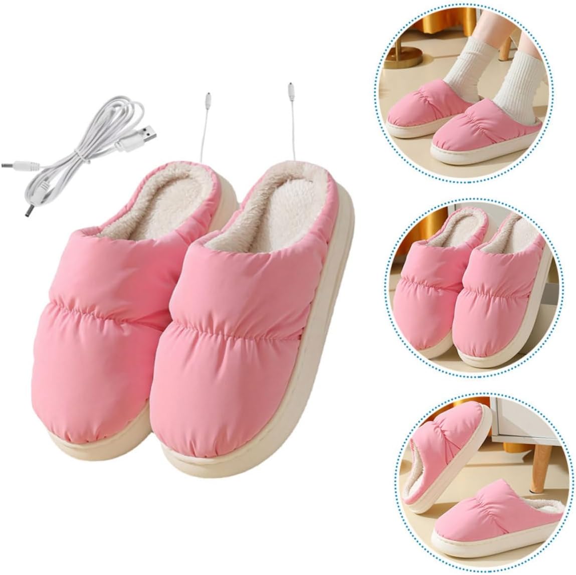 VANZACK Warm Shoes Foot Warmer and Slip Indoors Heating Files Reusable Protector Ankle with Make Electric for