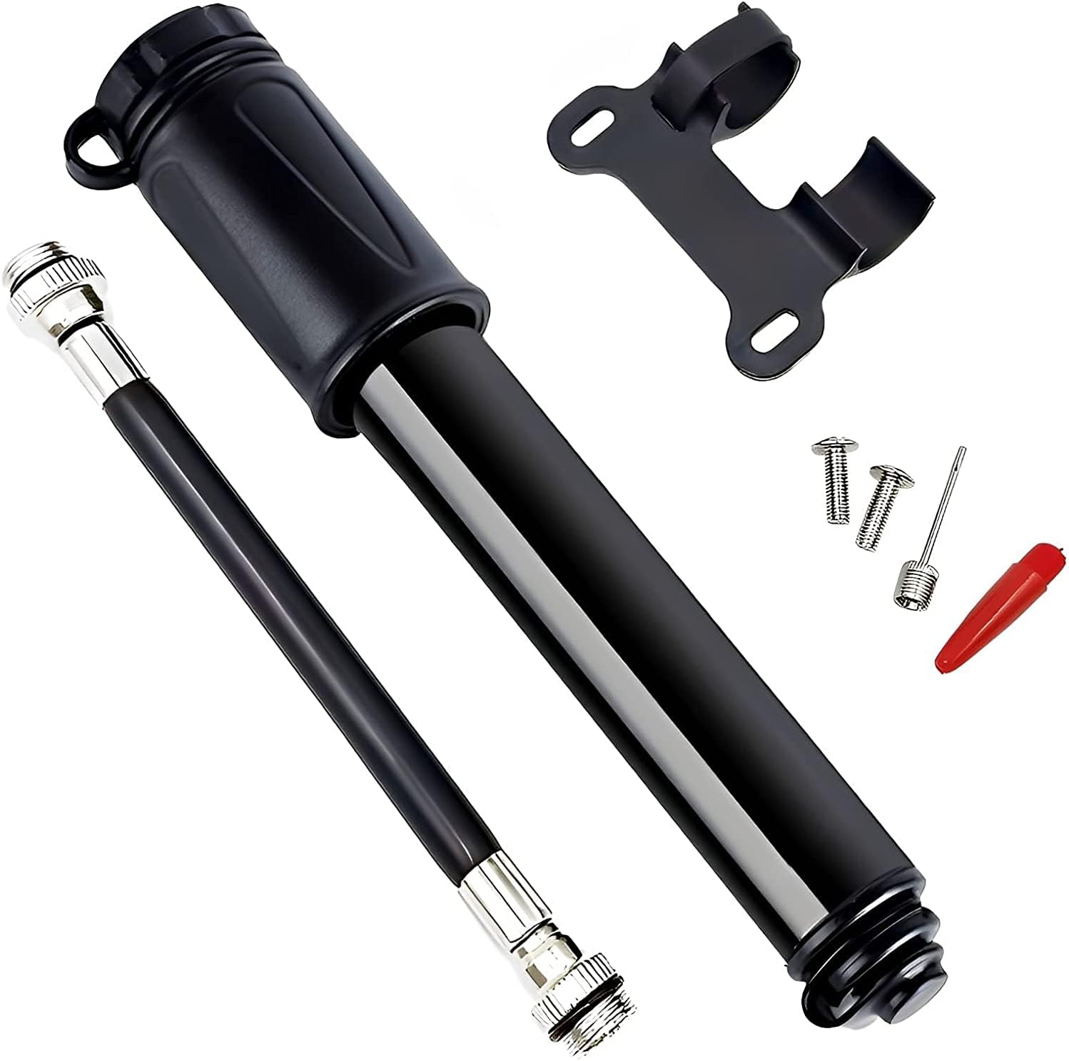 Bike Pump, Aluminum Alloy Portable Mini Bicycle Tire Pump Comes with