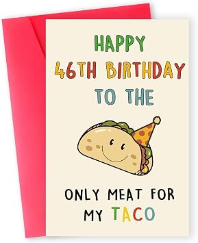 Funny 46th Birthday Card Gifts for Men Him, Happy 46 Year Old Mens Birthday Decorations Gifts for Husband