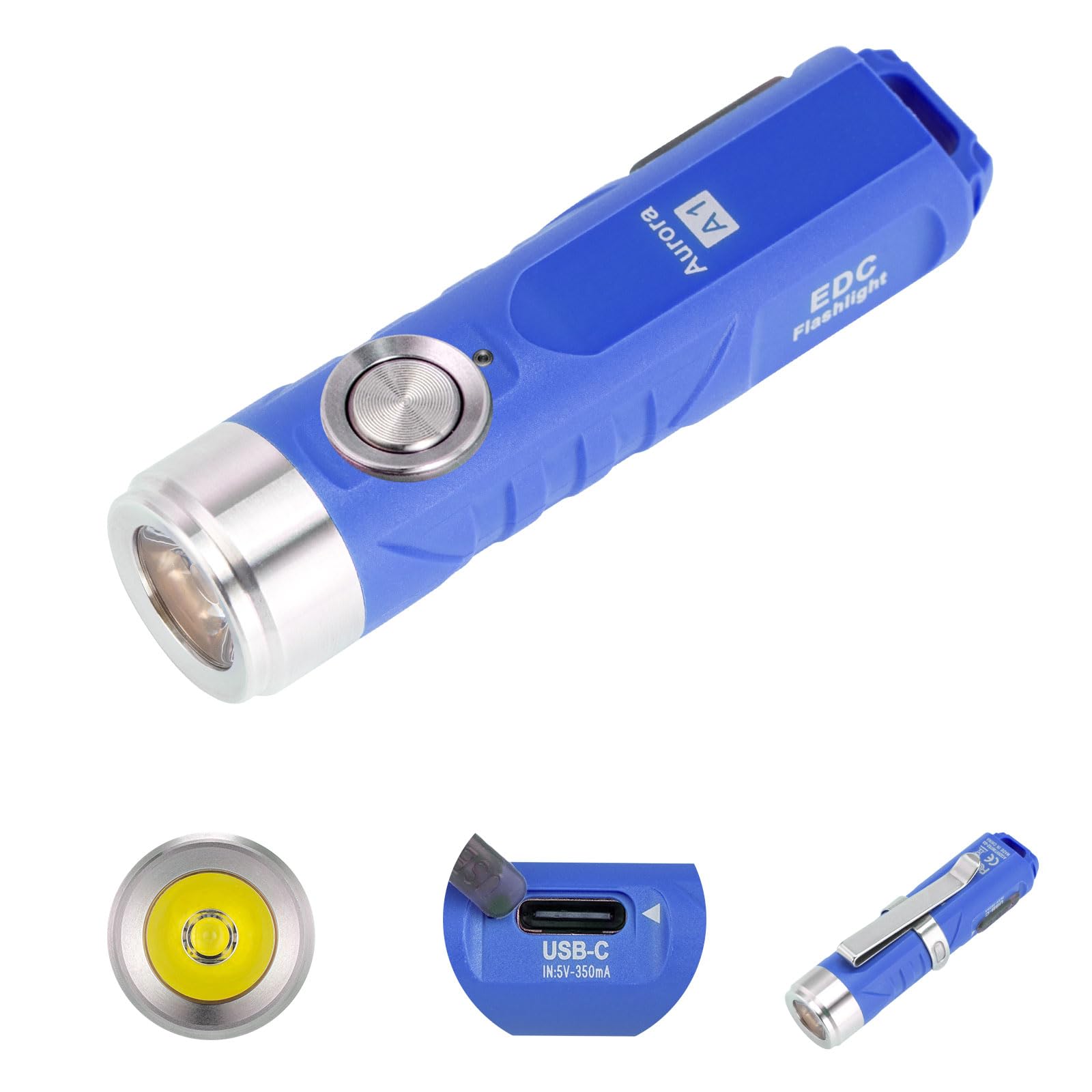 RovyVon A1 G4 USB-C Rechargeable Keyring Torch – 650 Lumens Super Bright Mini LED Flashlight for EDC, Camping, Hiking | Compact, Lightweight, Strobe Mode | Gift for Men & Women Friends Family