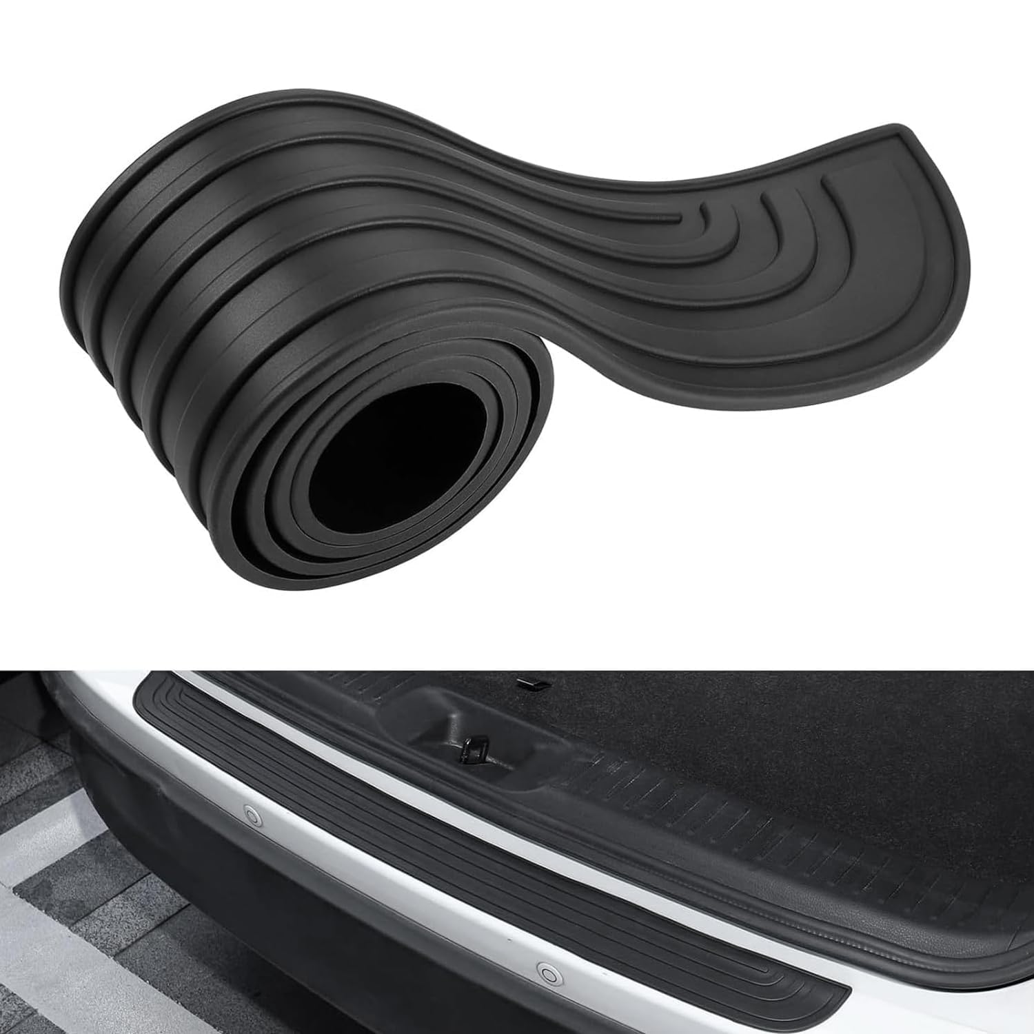 Car Rear Bumper Protector,Bumper Protector Strip,Universal Flexible Rear Bumpers Guard Protectors for Car,Anti-scratch Cover for Pickup Truck SUV (Black 35.4" X3")