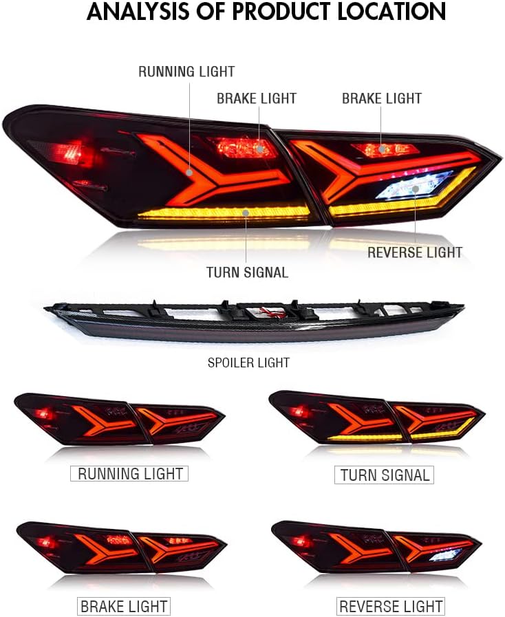 Miniatura 6 de T T-ABC Mods - Luces traseras para Toyota Camry 8 generación 2018-2024 Conjunto de luz trasera LED completa (estilo de cámara-GC)