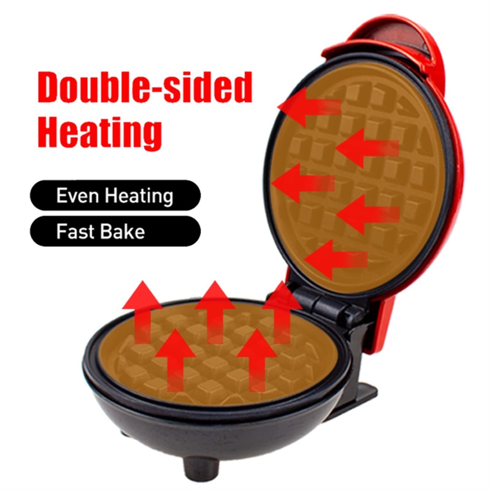 AGrAdi Planchas eléctricas, Mini máquina eléctrica for Hacer gofres, Horno de Burbujas, Pastel de Huevo, máquina de Desayuno, Horno de Pastel de Huevo, sartén, máquina Eggette, Mini Olla Gofrera (Col